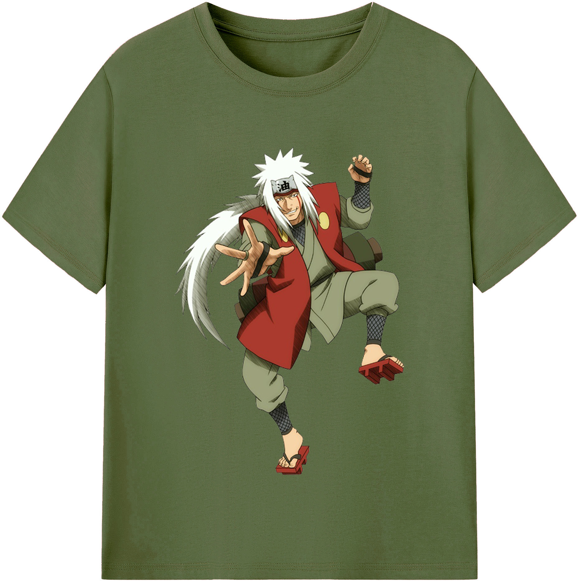 （画像用） NARUTO -ナルト- 自来也（じらいや） Jiraiya 綿100％半袖Tシャツ（フロントプリント）